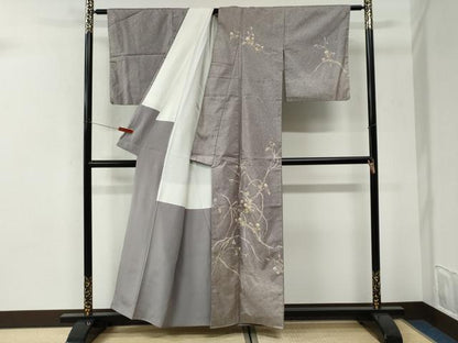平和屋着物●訪問着　本場染大島紬　枝花文　正絹　逸品　CABI3149yc