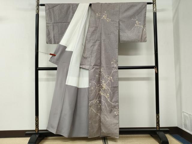 平和屋着物●訪問着　本場染大島紬　枝花文　正絹　逸品　CABI3149yc