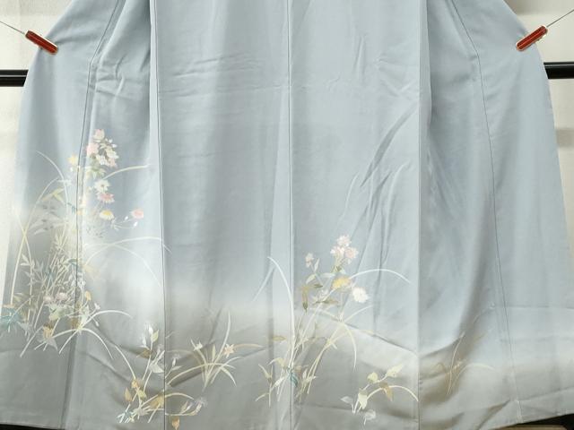 平和屋着物●訪問着　友禅　草花文　暈し染め　正絹　逸品　CABI3150yc