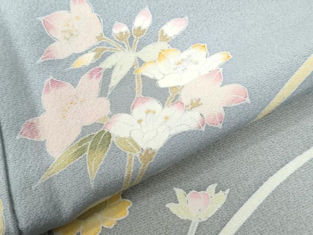 平和屋着物●訪問着　友禅　草花文　暈し染め　正絹　逸品　CABI3150yc