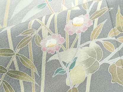 平和屋着物●訪問着　友禅　草花文　暈し染め　正絹　逸品　CABI3150yc
