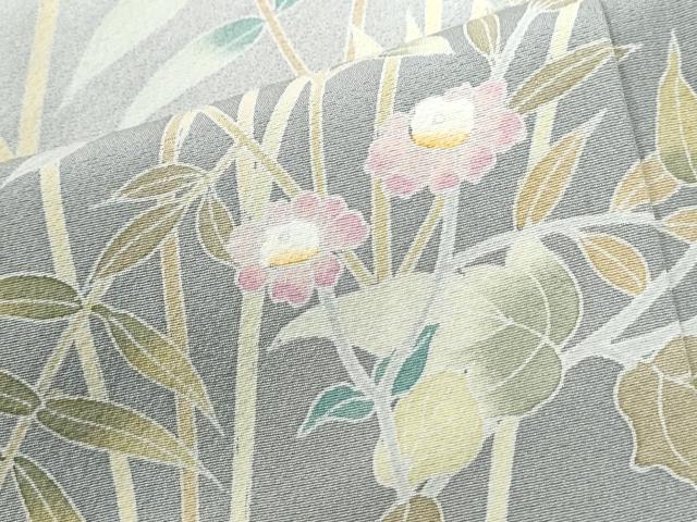 平和屋着物●訪問着　友禅　草花文　暈し染め　正絹　逸品　CABI3150yc