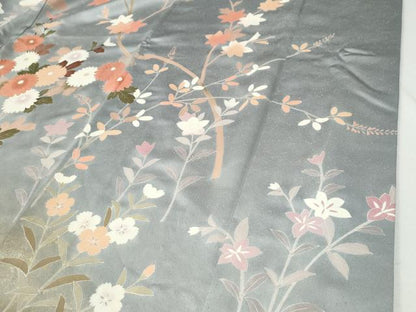 平和屋着物●豪華振袖　駒刺繍　流水草花文　暈し染め　金彩　正絹　逸品　CABI3151yc