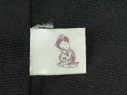 平和屋着物●訪問着　駒刺繍　舞花弁　暈し染め　黒地　金彩　正絹　逸品　CABI3162yc