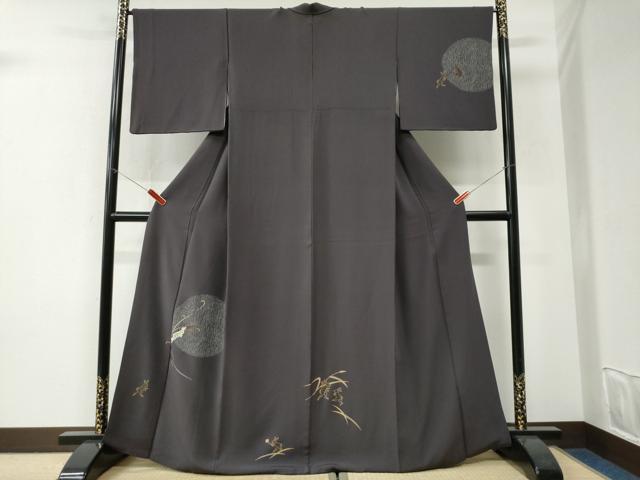 平和屋着物●訪問着　十五夜　月兎　ラメ糸　金彩　正絹　逸品　CABI3164yc