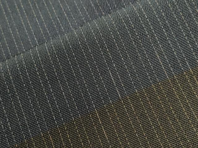 平和屋着物●上質なお召　横段文　ロング丈　正絹　逸品　CABI3169yc