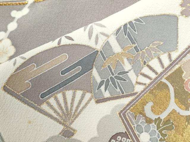 平和屋着物●豪華色留袖　駒刺繍　几帳扇面吉祥花唐草文　金彩　正絹　逸品　CABI3172yc