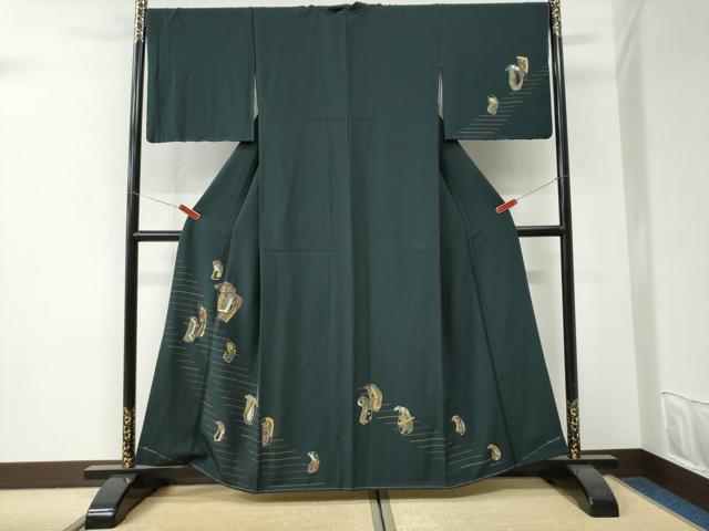平和屋着物●訪問着　刺繍　吉祥花文　金銀糸　正絹　逸品　未使用　CABI3179yc