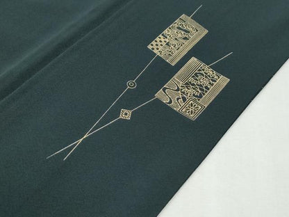 平和屋着物●訪問着　刺繍　吉祥花文　金銀糸　正絹　逸品　未使用　CABI3179yc