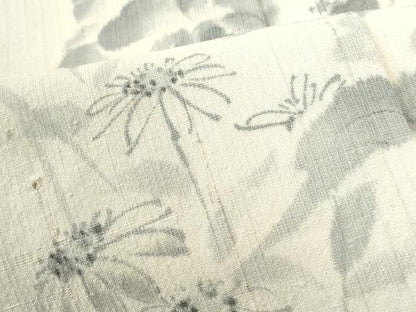 平和屋着物●訪問着　紬地　手描き　草花文　正絹　逸品　未使用　CABI3180yc