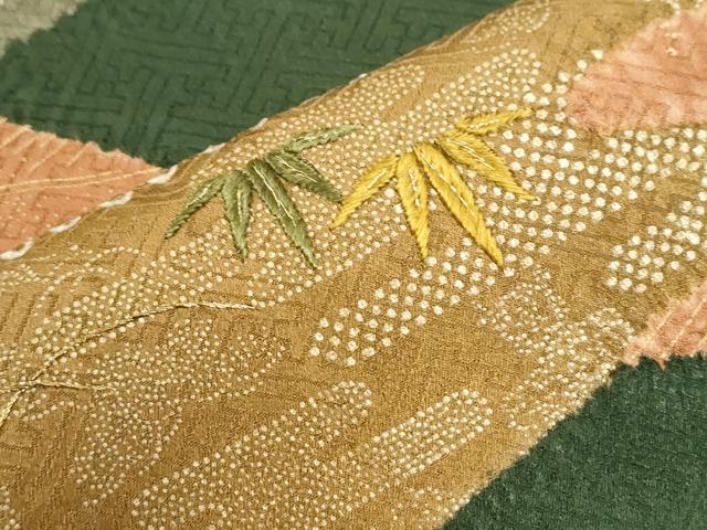 平和屋着物●訪問着　駒刺繍　絞り　霞遠山草花文　金彩　正絹　逸品　CABI3184yc