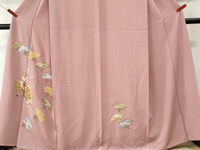 平和屋着物●訪問着　扇面吉祥枝梅文　金彩　正絹　逸品　未使用　CABI3188yc