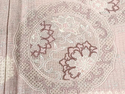 平和屋着物▼中国三大刺繍　スワトウ刺繍　総刺繍　訪問着　絞り　エ霞花唐草文　金銀彩　正絹　逸品　CABI3191yc
