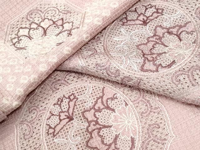 平和屋着物▼中国三大刺繍　スワトウ刺繍　総刺繍　訪問着　絞り　エ霞花唐草文　金銀彩　正絹　逸品　CABI3191yc