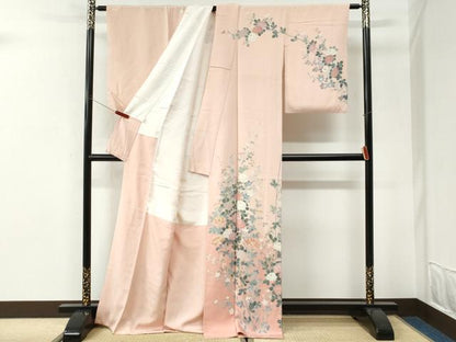 平和屋着物●高級染元　粋峰　林芳夫　京加賀友禅　訪問着　枝菊文　暈し染め　ロング丈　正絹　逸品　CABI3193yc