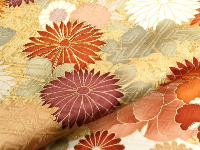平和屋着物●豪華振袖　駒刺繍　雲取り牡丹菊花文　金彩　正絹　逸品　CABI3195yc