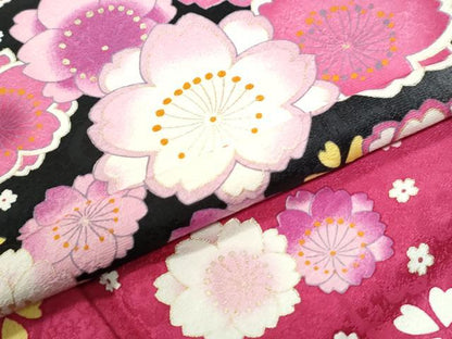 平和屋着物●豪華振袖 刺繍 百合草花文 ラメ糸 暈し染め 黒地 正絹 逸品 CABI3197yc