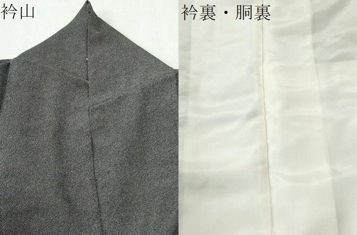 平和屋着物●江戸小紋　鮫小紋柄　黒地　正絹　逸品　CABI3200yc