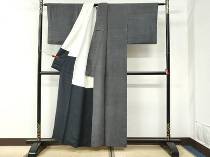 平和屋着物●江戸小紋　鮫小紋柄　黒地　正絹　逸品　CABI3200yc