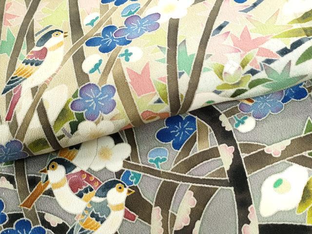 平和屋着物●本加賀友禅作家 百貫華峰 黒留袖 休み鳥枝花文 暈し染め 正絹 逸品 CABI3202yc