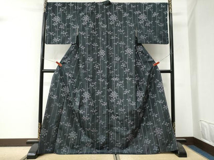 平和屋着物●本場縞大島紬　枝葉文　ますいわ屋扱い　正絹　逸品　CABI3205yc