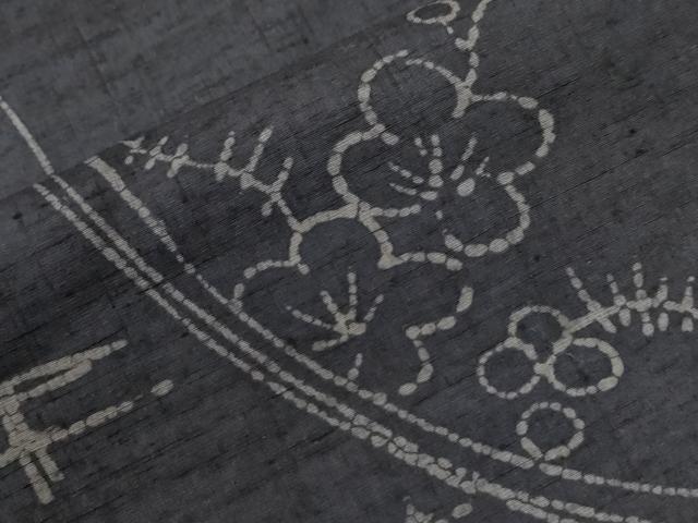 平和屋着物●訪問着　紬地　ろうけつ染　瓢箪蔦の葉花文　正絹　逸品　CABI3206yc