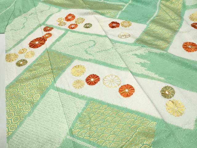 平和屋着物●豪華振袖　駒刺繍　絞り　檜垣吉祥花文　金彩　正絹　逸品　CABI3210yc
