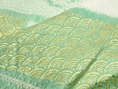 平和屋着物●豪華振袖　駒刺繍　絞り　檜垣吉祥花文　金彩　正絹　逸品　CABI3210yc