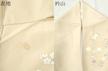 平和屋着物●訪問着　雪輪草花文　金彩　正絹　逸品　CABI3213yc