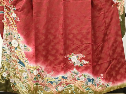 平和屋着物●豪華振袖　辻が花　暈し染め　金通し地　正絹　逸品　CABI3216yc
