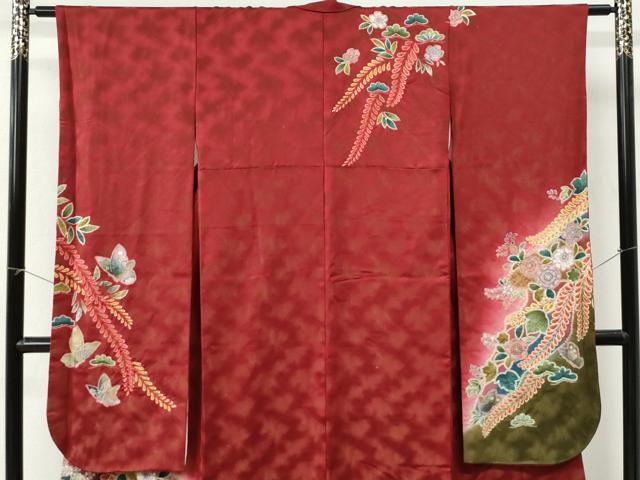平和屋着物●豪華振袖　辻が花　暈し染め　金通し地　正絹　逸品　CABI3216yc