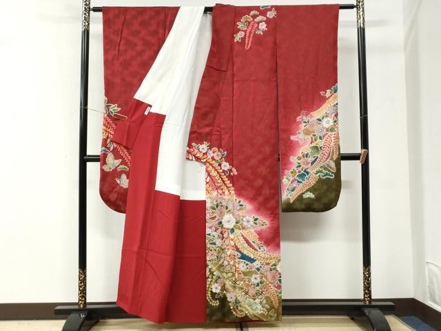 平和屋着物●豪華振袖　辻が花　暈し染め　金通し地　正絹　逸品　CABI3216yc