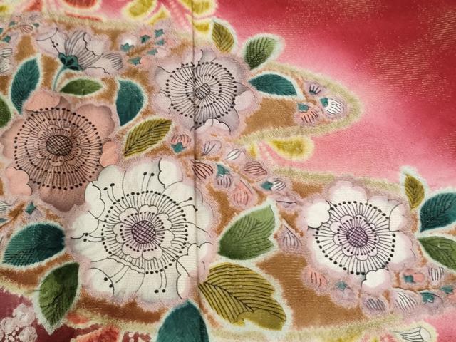平和屋着物●豪華振袖　辻が花　暈し染め　金通し地　正絹　逸品　CABI3216yc