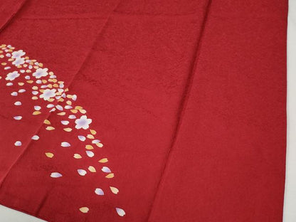 平和屋着物●豪華振袖　舞桜文　暈し染め　金彩　京都きもの友禅扱い　正絹　逸品　CABI3221yc