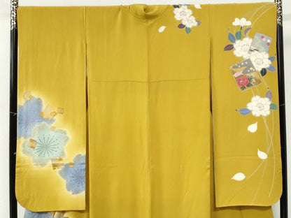 平和屋着物●豪華振袖　破れ色紙舞桜文　暈し染め　金彩　正絹　逸品　CABI3227yc