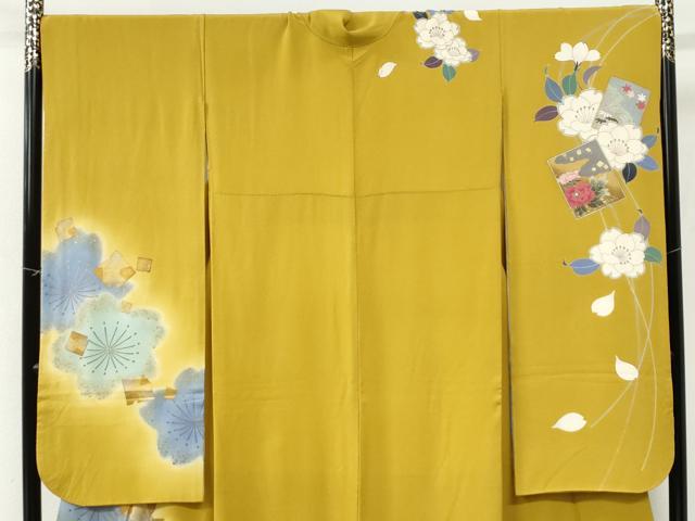 平和屋着物●豪華振袖　破れ色紙舞桜文　暈し染め　金彩　正絹　逸品　CABI3227yc
