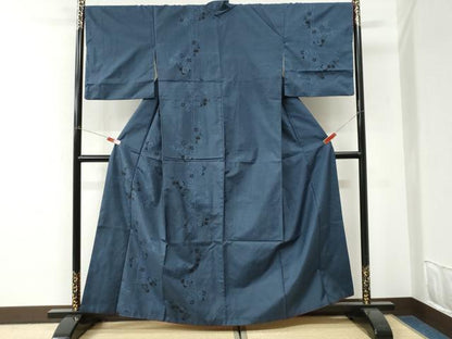 平和屋着物●訪問着　本場大島紬　9マルキ　舞蝶枝梅文　正絹　逸品　CABI3228yc