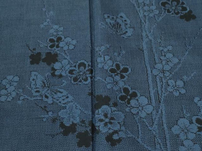 平和屋着物●訪問着　本場大島紬　9マルキ　舞蝶枝梅文　正絹　逸品　CABI3228yc