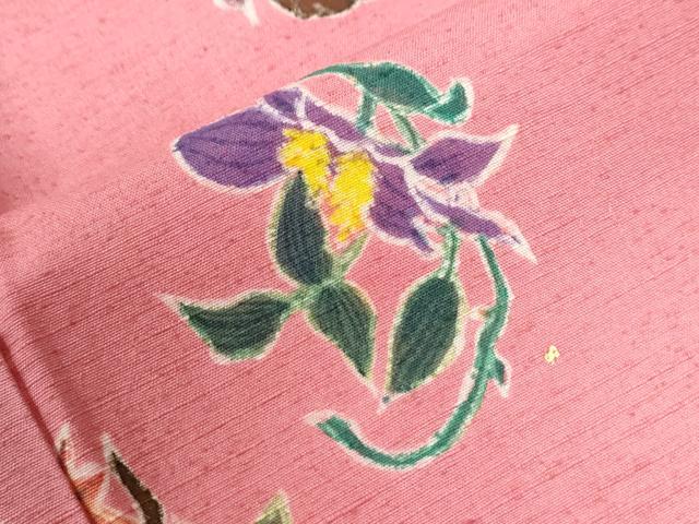 平和屋着物●訪問着　紬地　作家物　久美子画　手描き　草花丸文　正絹　逸品　未使用　CABI3229yc