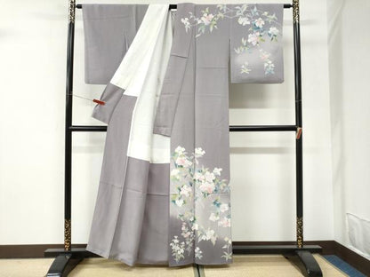 平和屋着物●訪問着　友禅　作家物　枝花文　暈し染め　正絹　逸品　CABI3232yc
