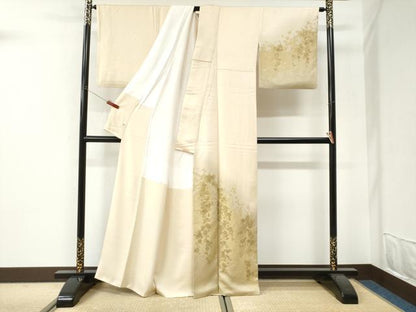 平和屋着物●訪問着　田畑浩平　枝花文　暈し染め　金彩　正絹　逸品　CABI3234yc
