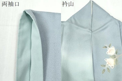 平和屋着物●訪問着　駒刺繍　雪輪エ霞吉祥花文　暈し染め　金彩　正絹　逸品　CABI3235yc