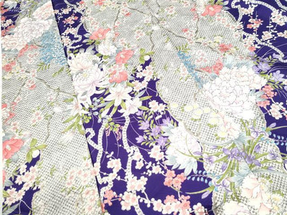 平和屋着物●上質な小紋　牡丹菊花文　金彩　正絹　逸品　CABI3238yc