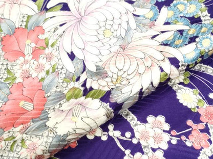 平和屋着物●上質な小紋　牡丹菊花文　金彩　正絹　逸品　CABI3238yc