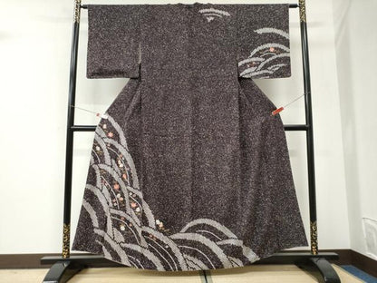平和屋着物●訪問着　絞り　刺繍　吹き寄せ花文　たたき染め　正絹　逸品　未使用　CABI3245yc