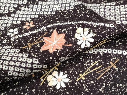 平和屋着物●訪問着　絞り　刺繍　吹き寄せ花文　たたき染め　正絹　逸品　未使用　CABI3245yc