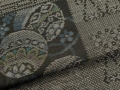 平和屋着物●本場大島紬　9マルキ　色紙吉祥舞花文　正絹　逸品　CABI3248yc
