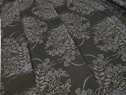 平和屋着物●本場大島紬　9マルキ　草花文　正絹　逸品　CABI3250yc