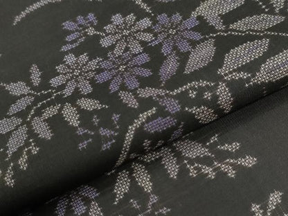 平和屋着物●本場大島紬　9マルキ　草花文　正絹　逸品　CABI3250yc