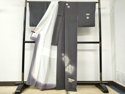 平和屋着物●訪問着　地紙吉祥文　暈し染め　金彩　正絹　逸品　CABI3252yc